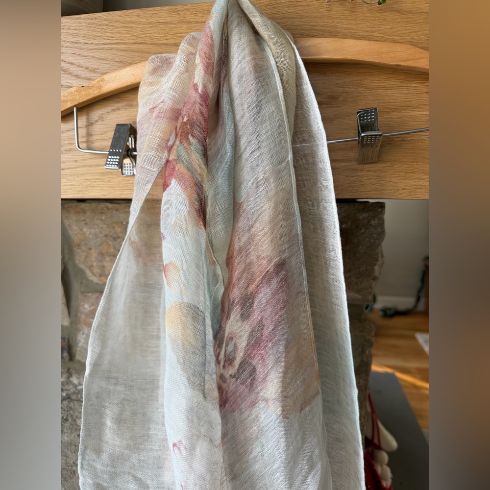 Pure J.Jill Watercolor Floral Scarf linen and cotton - Picture 6 of 8